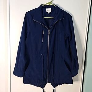 Blue Elastic Waisted Thin Travel Jacket